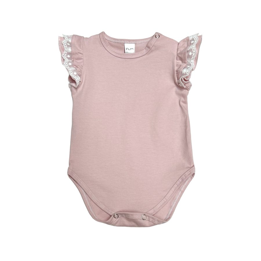 1145 - Body manga doble volado en jersey con puntilla