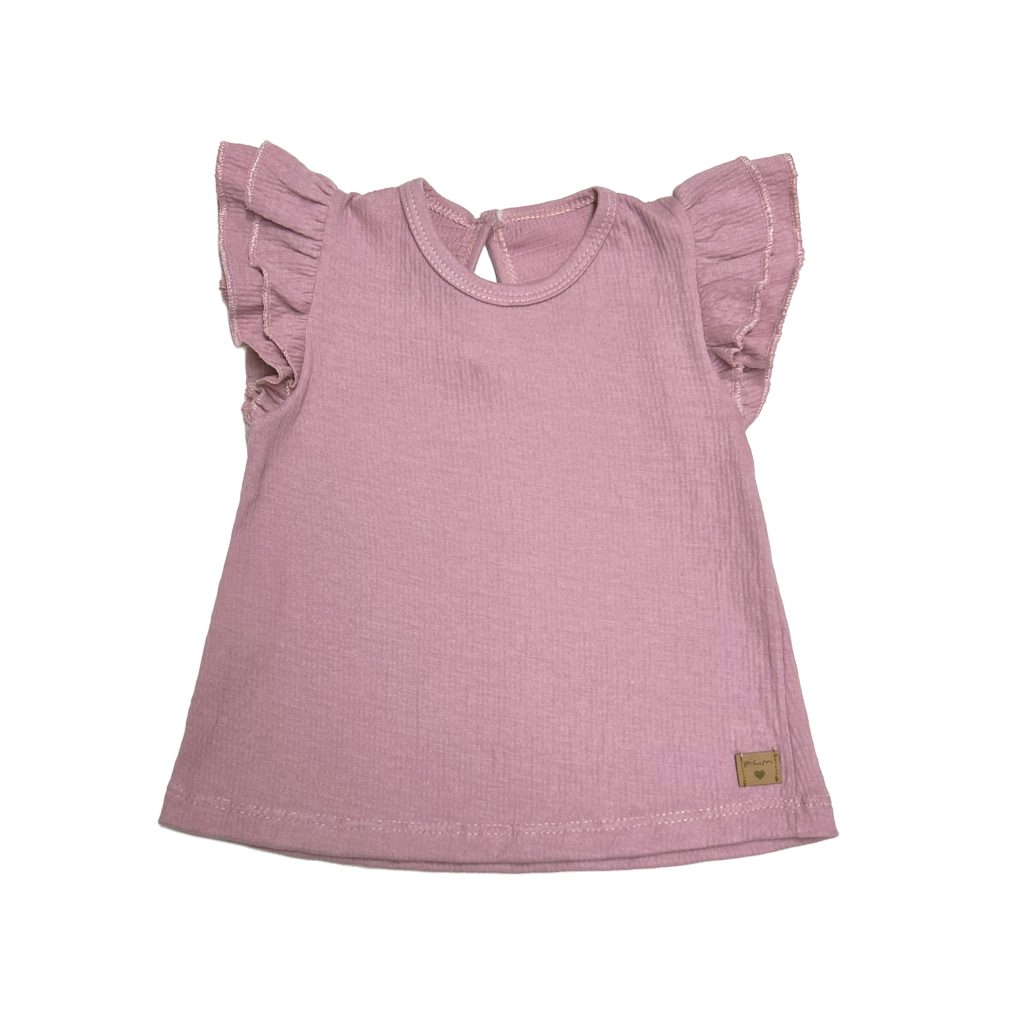 1152 - Remera manga doble volado en bambula elastizada