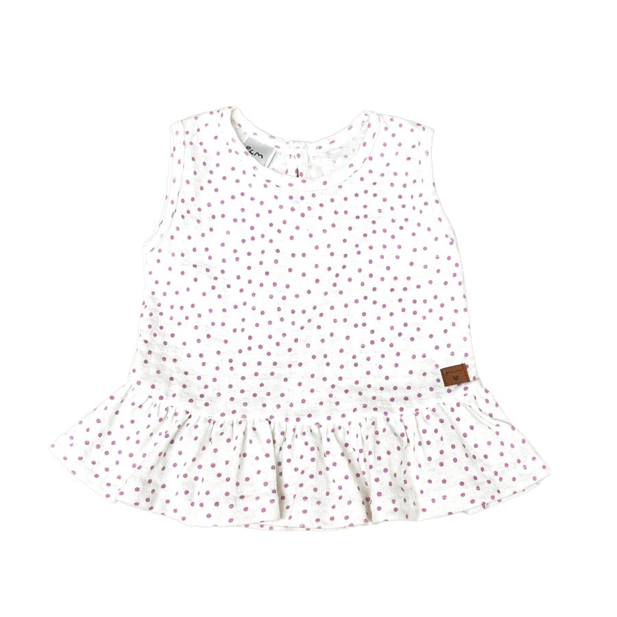 1154 - Musculosa con volado en cloqué estampado