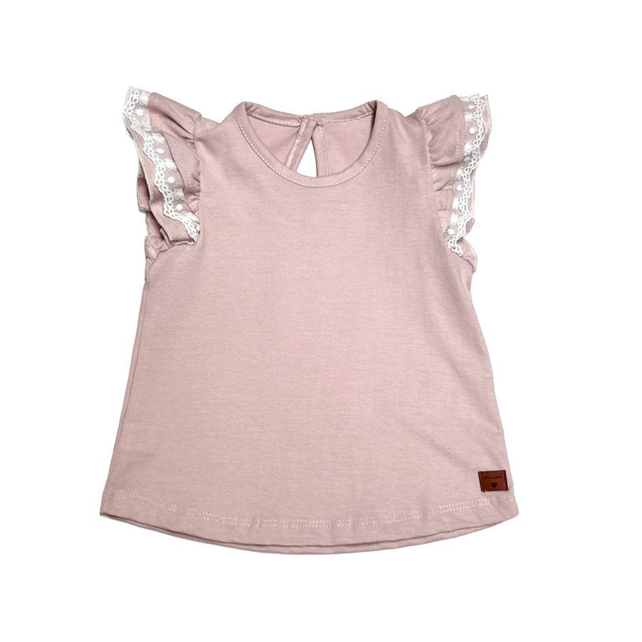 1155 - Remera manga doble volado y puntilla