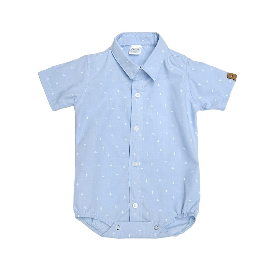 1260 - Body camisa con cuello en fantasía