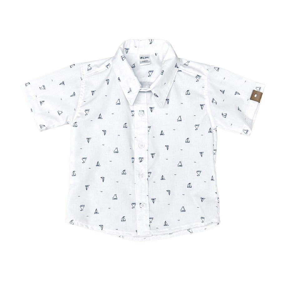 1265 - Camisa con cuello en fantasía