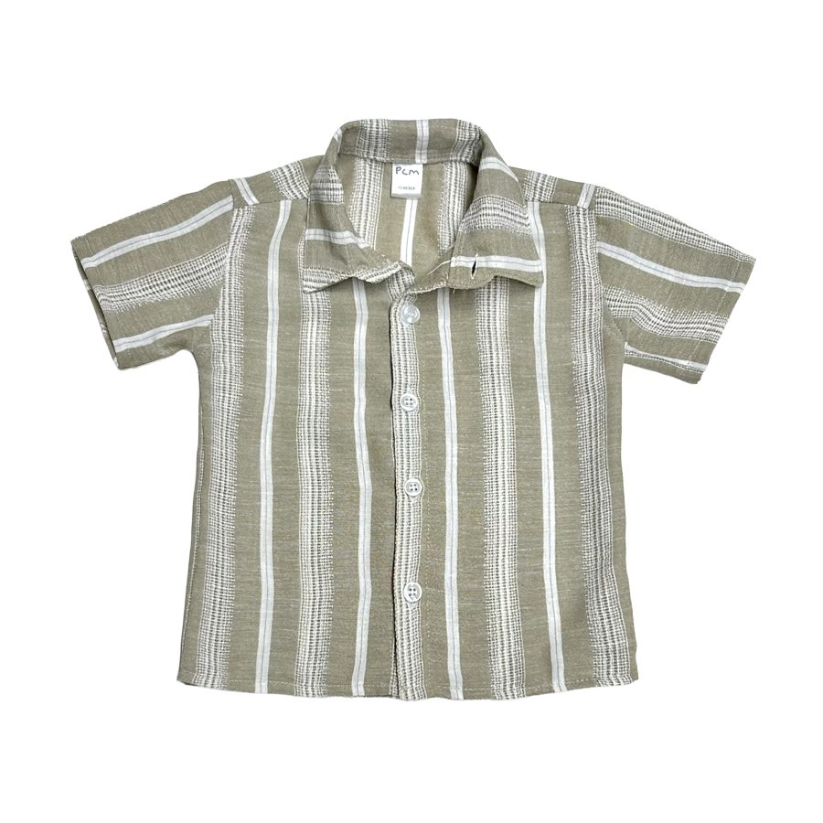 1275 - Camisa con cuello de lino rayado