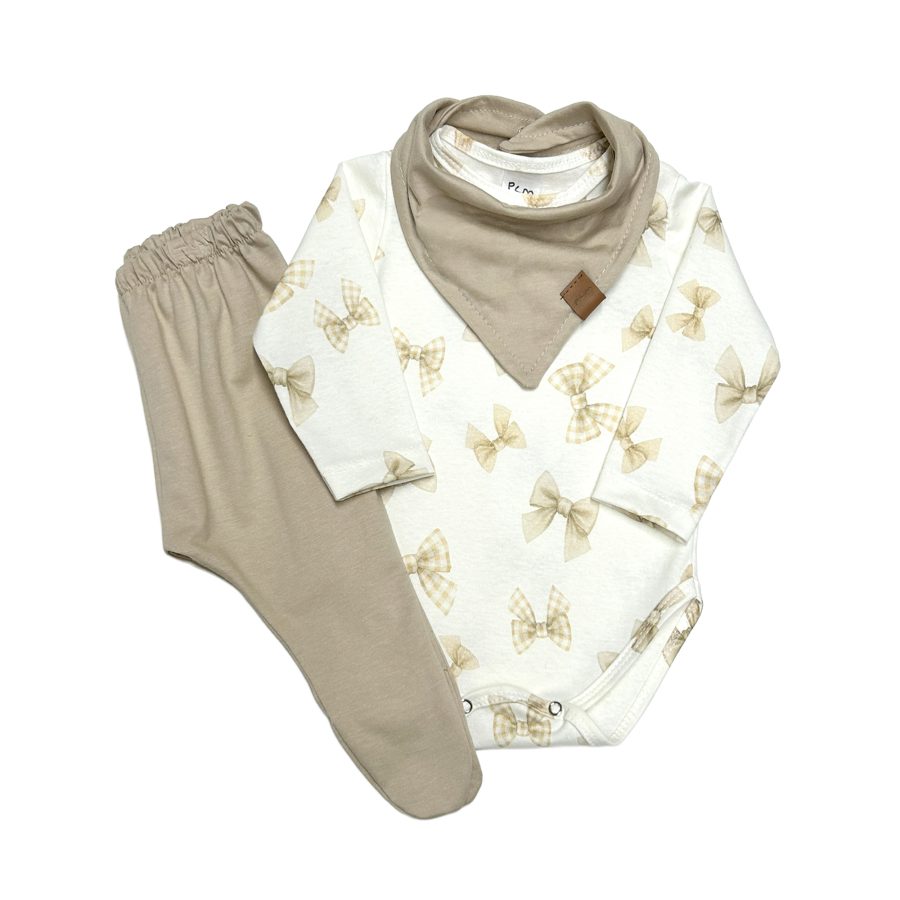 1619 - Set body estampado, medio osito y bandana
