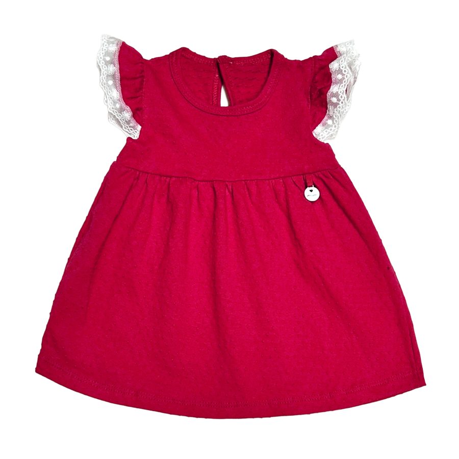 2200 – Vestido plumetí con manga volado y puntilla. Incluye bombacha