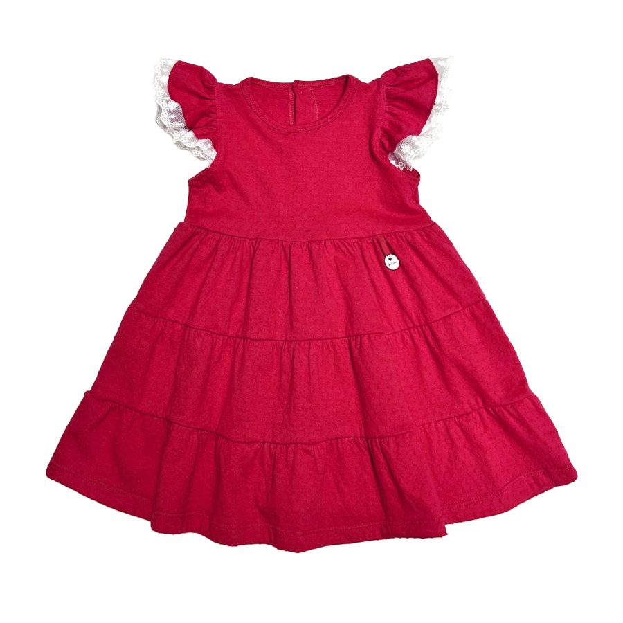 2204 – Vestido paisano con manga volado y puntilla. Incluye bombacha.